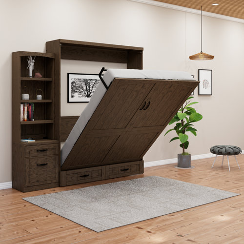 Hokku Designs Junxi Solid Wood Murphy Bed Wayfair